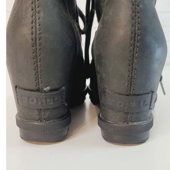 Sorel Joan of Arctic Wedge II in Black Leather, sz 6.5 - Picture 10 of 16